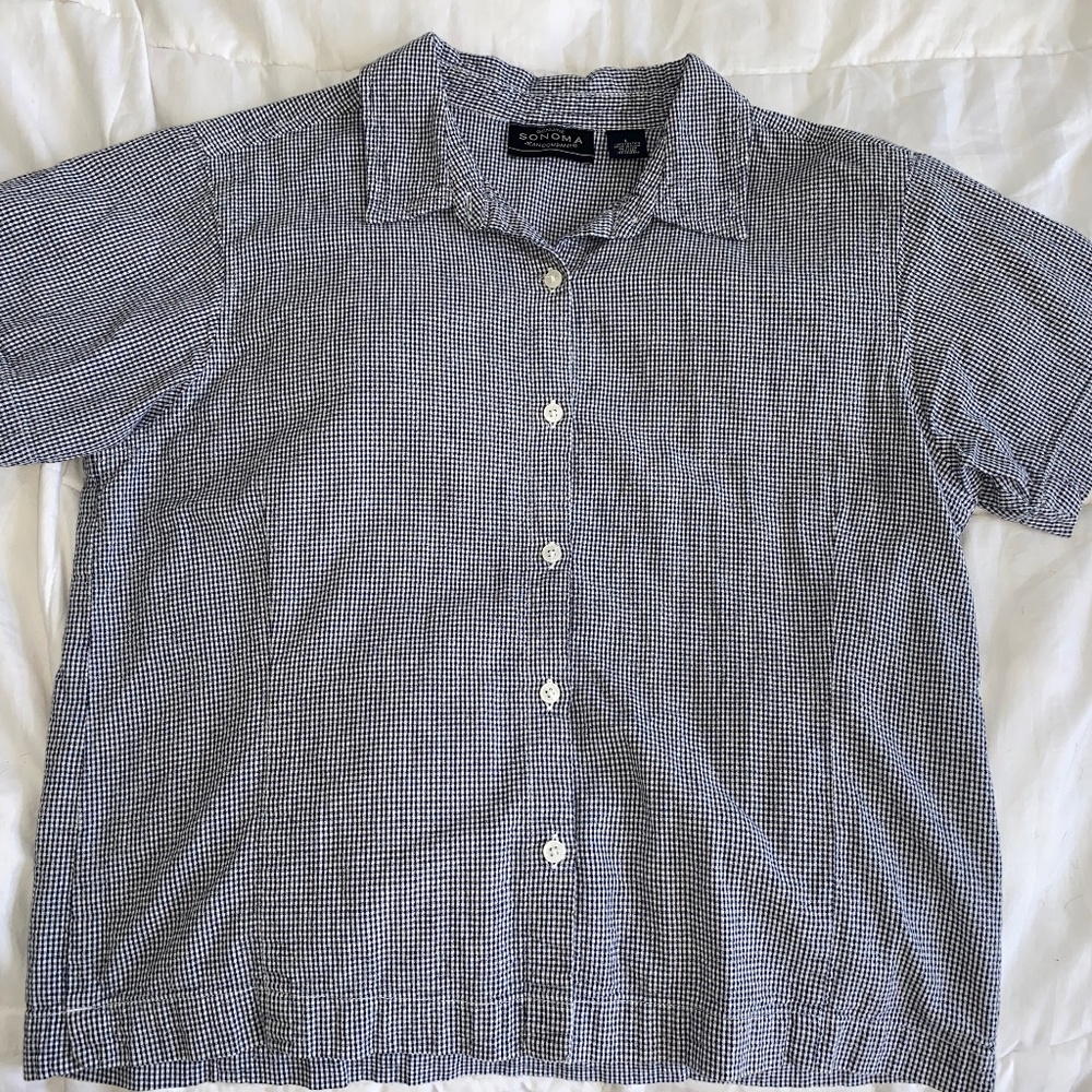 plaid short sleeve button up